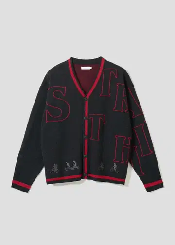 미사용 그라니프 x 스트레인저 싱스 워셔블 자카드 가디건