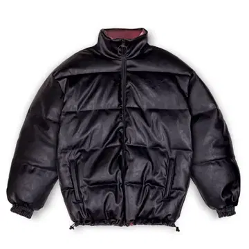 LEATHER REVERSIBLE PUFFY JACKET BK