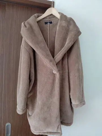 [ EMODA ] 브라운 플리스 자켓 후드 부착 [ 하자품 ]