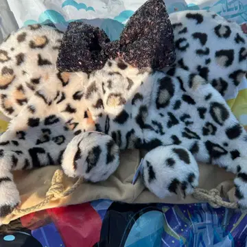 디즈니 팬캡 레오파드 무늬 브라운