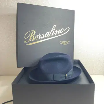 Borsalino 중절모 울 네이비 이탈리아제 박스 포함
