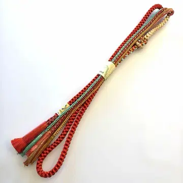 일본 의류 순수 실크 허리띠 성인식 등 메인 짙은 오렌지 컬러 계열