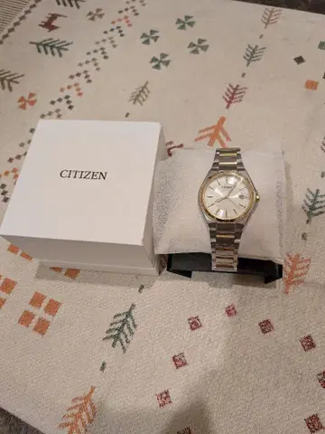 CITIZEN 아날로그 손목시계 실버/골드