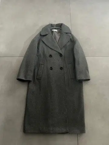 ZARA 그레이 더블 체스터 롱 코트 오버사이즈
