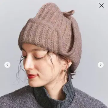 beauty&youth 라이트 핑크 멜란지 니트 캡