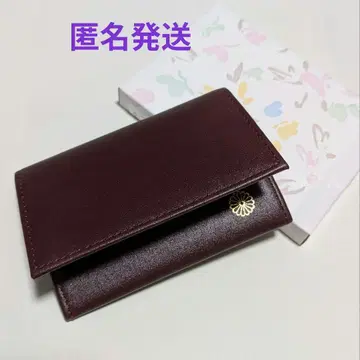 황궁 국화 문양 명함지갑 빨간색 와인 레드 [미사용 새상품] 박스형