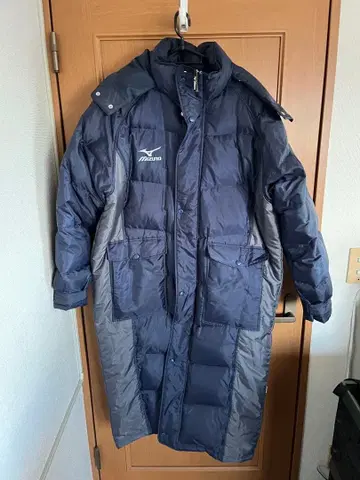 Mizuno 후드 부착 네이비 다운 자켓 XO