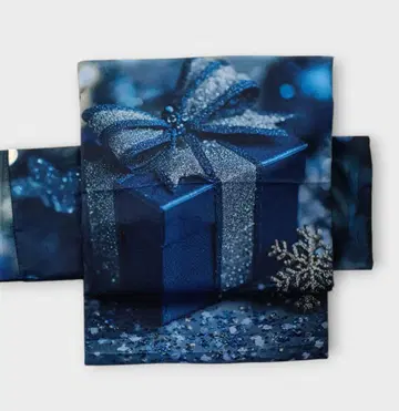 크리스마스 나고야 오비 선물 박스 블루