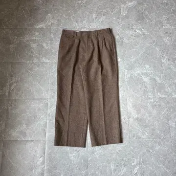 브라운 울 혼방 슬랙스