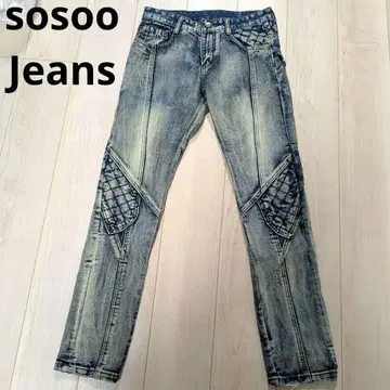 새상품급 sosoo 빈티지 데미지 라이더스 청바지