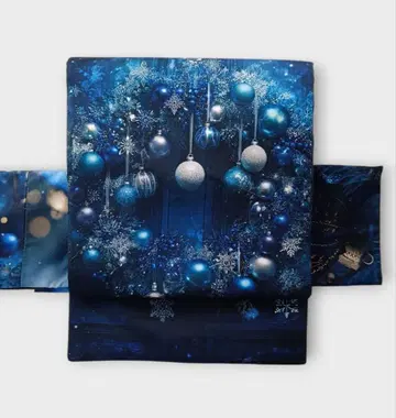 크리스마스 나고야 오비 블루 리스 파랑