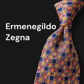 ErmenegildoZegna 제냐 넥타이 비즈니스 실크 블록 패턴
