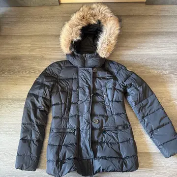 MONCLER 후드 부착 다운 자켓 블랙