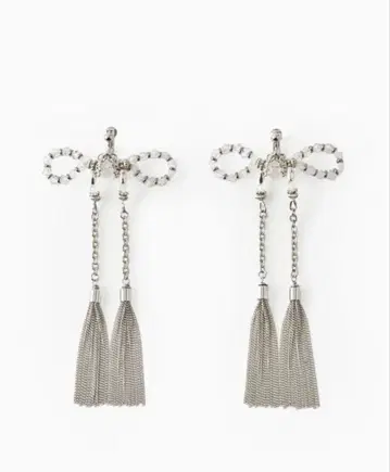 crystal ribbon chain earrings