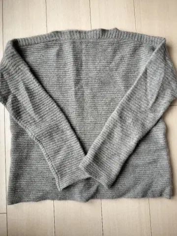 evam eva vie 캐시미어 100 그레이 리브 보트넥 니트