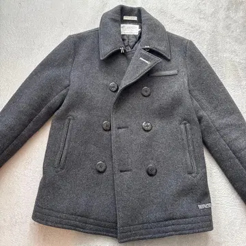Deluxe 그레이 더블 브레스트 피 코트 M 사이즈
