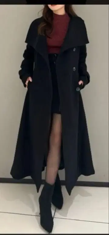 rienda 오버넥 신데렐라 라인 코트 S 2024