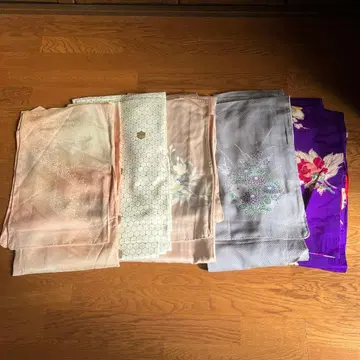 순수 실크 기모노 5장 일괄