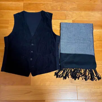 COMME CA ISM 코듀로이 베스트 스카프 세트