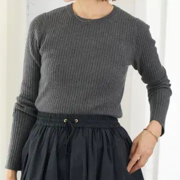 새상품 IENA 이탈리아 얀 RIB 크루 풀오버