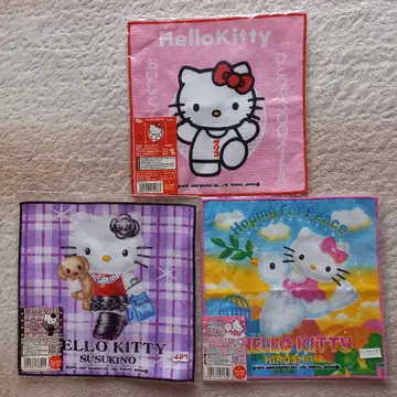 키티 푸치 타월 홋카이도 스스키노 히로시마 하토 글리코 3장 세트