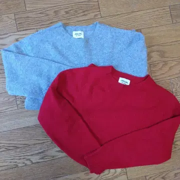 MORRIS & SONS 스웨터 레드 그레이 2장 세트