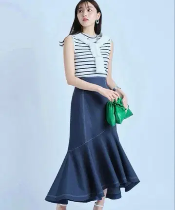 JUSGLITTY 데님 아지메 머메이드 스커트 사이즈 0