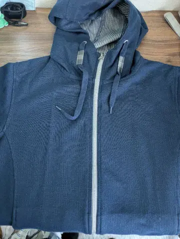 네이비 후드 부착 후드티