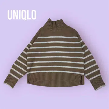 UNIQLO 스트라이프 하이넥 스웨터 S 사이즈 긴팔 S-1416