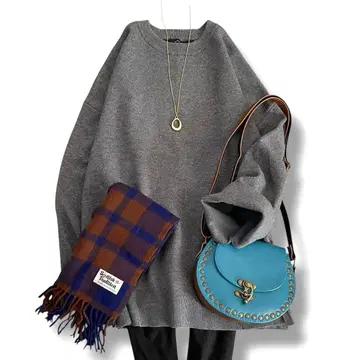 컨디션 최상 프레임워크 접결 와이드 풀오버 24AW 루즈핏 F 그레이