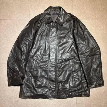 Nautica 가죽 자켓 블루종 짙은 갈색 다크 브라운 XL