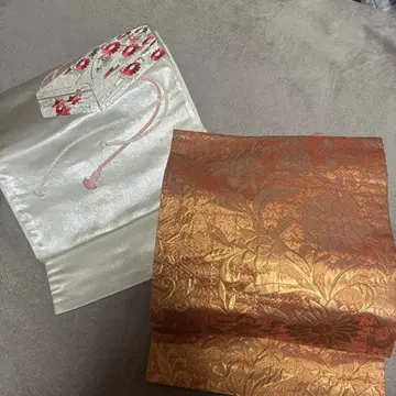 순수 실크 나고야 오비 2개 세트 중고