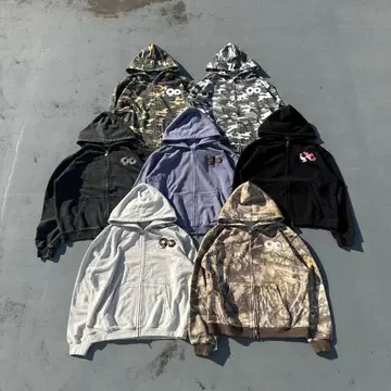 9090 Logo Assort Zip Hoodie Pigment Blue