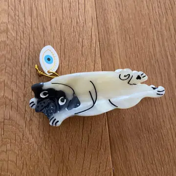 쿠쿠슈 제트 퍼그 강아지 헤어 클립 헤어 액세서리 동물 머리핀 헤어핀