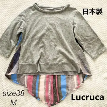 루크루카 lucruca 트레이닝복 티셔츠 그레이 M 쉬폰 스트라이프
