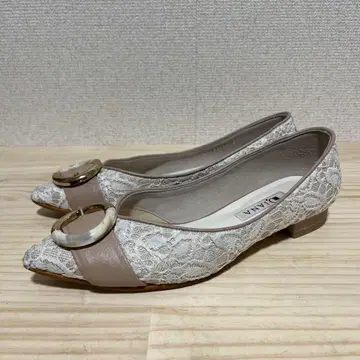 새상품급 다이애나 플랫슈즈 레이스 23cm 벨트