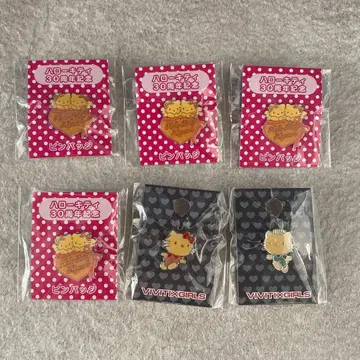 헬로키티 30주년 기념 핀 배지 6개 세트