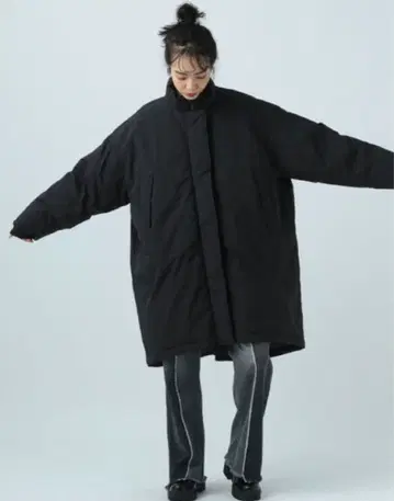 베이플로우 몬스터 코트 블랙 머플러 포함