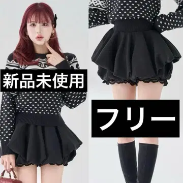 [ 미사용 새상품 ] Darich 볼륨 벌룬 미니 스커트 프리 블랙