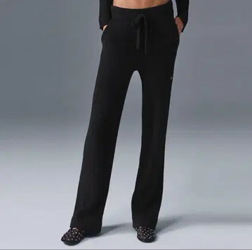 택 포함 새상품 alo 블랙 리브 편직