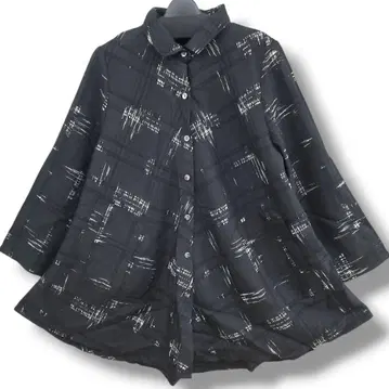 자켓 셔츠 롱셔츠 A라인 희미한 패턴 일본풍 패턴 A라인 오버 사이즈