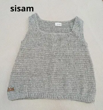 sisam 시삼 공방 FAIR TRADE 울 그레이 니트 베스트 손뜨개질