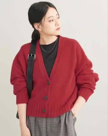 [ Beauty&YOUTH ] 5G 울 V넥 숏 가디건