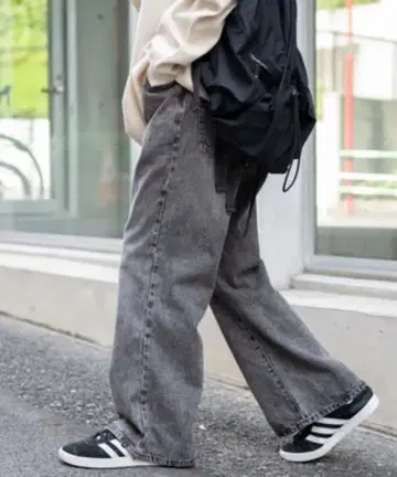 WEGO 데님 루즈 플레어 팬츠