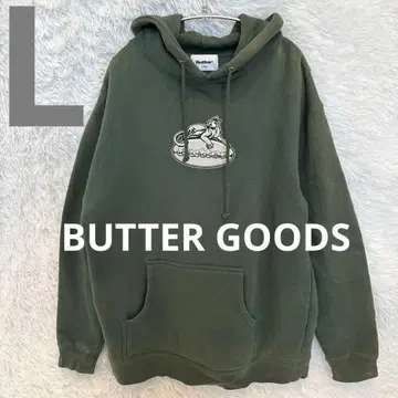 BUTTER GOODS 올리브 그린 후드티 L 속기모