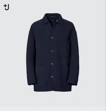 울 블렌드 오버사이즈 셔츠 자켓 네이비 [ M ]