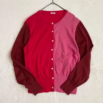 homspun 홈스펀 니트 가디건 빨간색 핑크 와인
