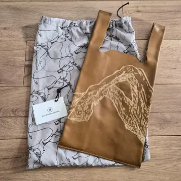 미사용품 BALLENLLETTIERE 가죽 백 토트 천연 가죽 자수