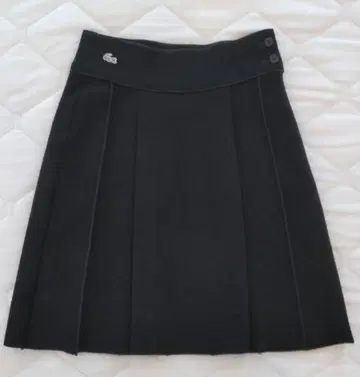 LACOSTE 라코스테 울 스커트 박스 플리츠 블랙 36