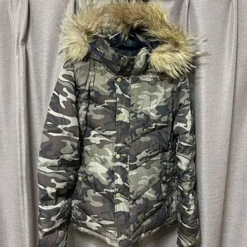 카모플라주 카모플라쥬 다운 자켓 코트 남성용 L 사이즈 후드